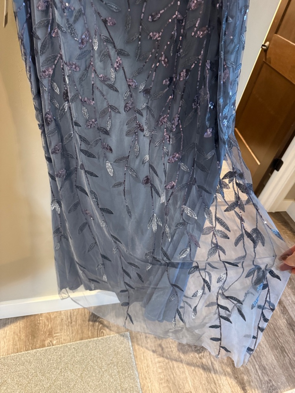 Ever Pretty Blue Dusty Floral Embroidered V-Neck Maxi Dress - Picture 4 of 9